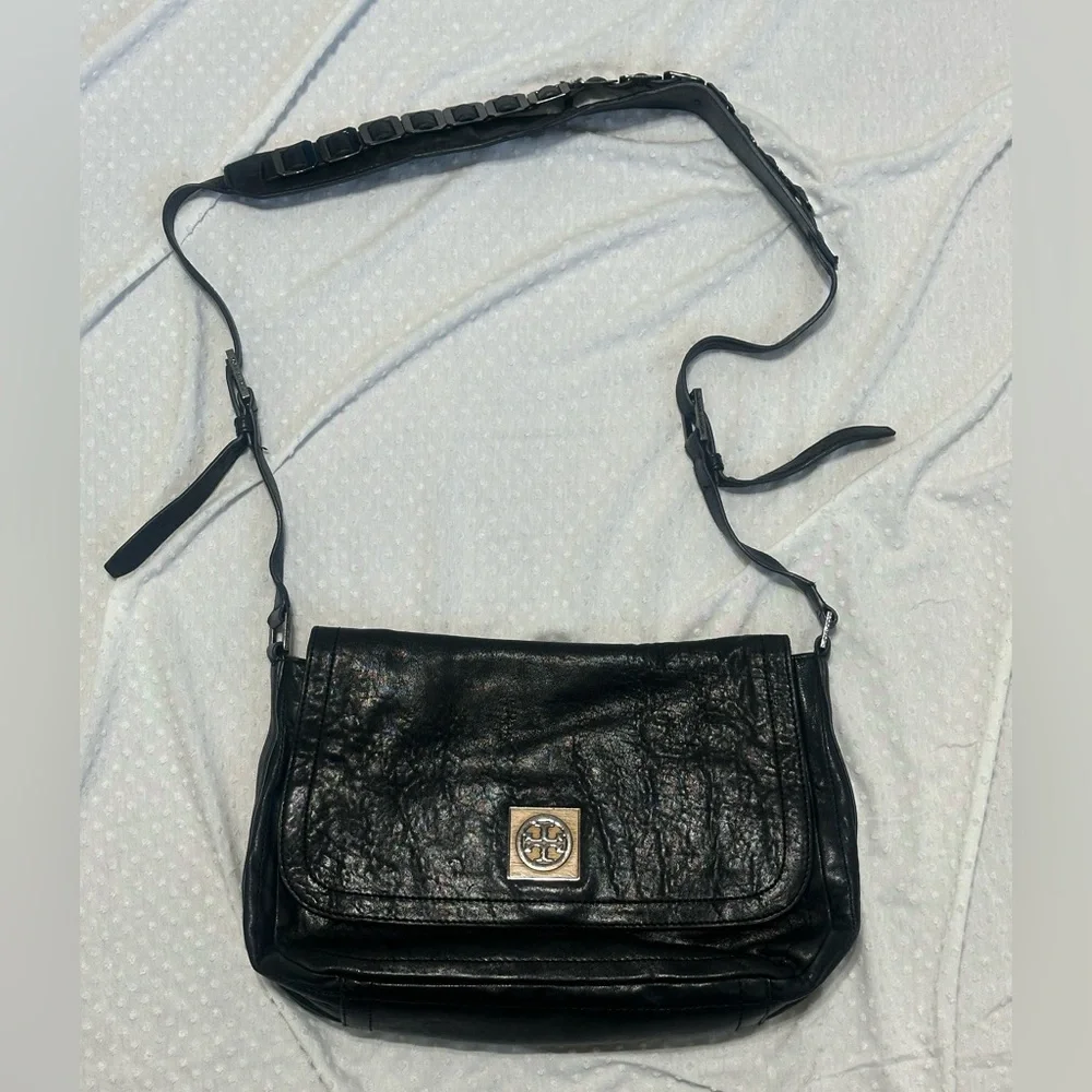 Tory Burch Louisa Shoulder Crossbody Messenger Purse Black